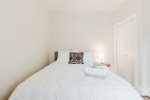 Queen bedroom with brand new memory foam cool gel mattress. Luxury linens